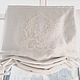 Roman linen curtain with voluminous embroidery in the center. Roman and roller blinds. Linenburg. My Livemaster. Фото №5