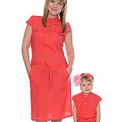Платье для девочки и юбка для мамы "Шелест листьев"