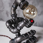 Table lamp made of VGP pipes in the Loft style 