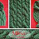 Set knitted Emerald, knitted hat and knitted scarf, Headwear Sets, Minsk,  Фото №1