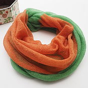 Аксессуары handmade. Livemaster - original item Snood knitted scarf for women from kid mohair in two turns. Handmade.