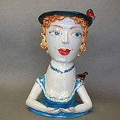 Для дома и интерьера handmade. Livemaster - original item The lady with the birds. Sculpture Vase.. Handmade.