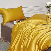 Для дома и интерьера handmade. Livemaster - original item Bed linen made of tencel fabric with ears in a honey shade. Handmade.