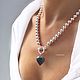 Heart necklace Graphite grey stylish togl necklace modern, Necklace, Yaroslavl,  Фото №1
