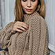 Long sweater women's large knit oversize in the color sand. Sweaters. Kardigan sviter - женский вязаный свитер кардиган оверсайз. My Livemaster. Фото №4