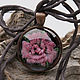 Old garden - lampwork cabochon pendant - pink rose flower. Pendant. Branzuletka (Branzuletka). My Livemaster. Фото №5