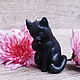 Брелок из полимерной глины "Черная кошка", кот, кошечка, котик, киса. Брелок. Мастерская Сornflower (Mehovi4ok). Интернет-магазин Ярмарка Мастеров.  Фото №2