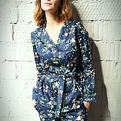 Одежда handmade. Livemaster - original item Satin pajama suit. Handmade.