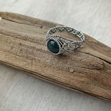 Украшения ручной работы. Ярмарка Мастеров - ручная работа Кольцо с агатом wire wrap. Handmade.