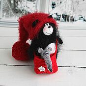 Тедди кукла рыжая кошечка коллекционная интерьерная игрушка