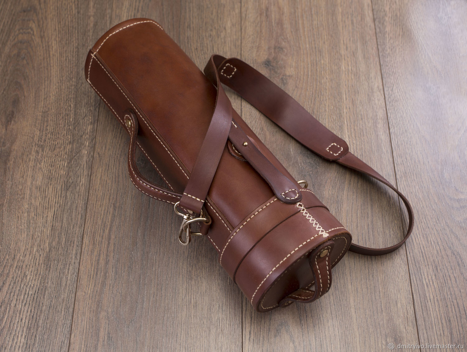 Тубус кожаный для бутылки, оптики, инструментов, подарочный на заказ в ...