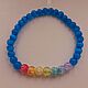 Positive bracelet made of rainbow colored Sugar Quartz beads, Bead bracelet, ,  Фото №1