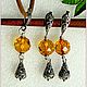 Earrings 'Red bells' amber silver. Earrings. Frollena II. Natural Baltic amber. My Livemaster. Фото №5