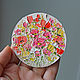 Magnet with pink, red and yellow flowers Miniature painting. Pictures. Vereskaa. Online shopping on My Livemaster.  Фото №2