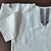 Рубаха голошейка, натуральный лен, традиционного кроя
