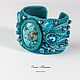 Turquoise Bracelet Ocean Flowers Sea Wave Turquoise Color. Cuff bracelet. Elena Potsepnya Jewelry. Online shopping on My Livemaster.  Фото №2