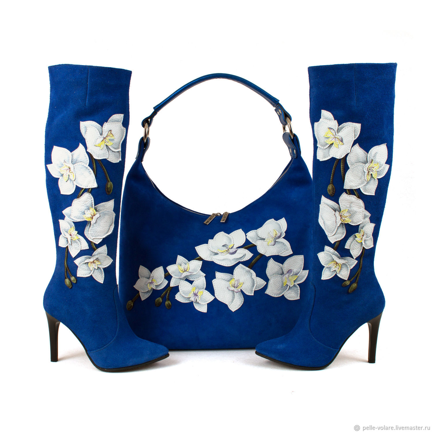 boots: Leather bag and boots 'Orchids', High Boots, St. Petersburg,  Фото №1