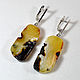 Amber. Earrings 'Black and white'. Earrings. Amber is a warm stone. Online shopping on My Livemaster.  Фото №2