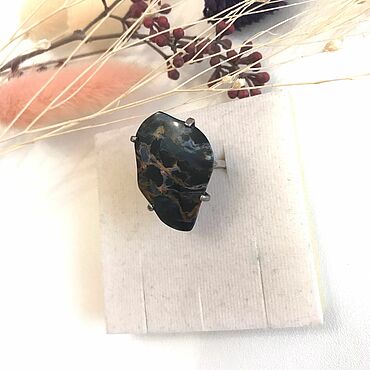 Канцелярские товары ручной работы. Ярмарка Мастеров - ручная работа Кольцо серебро 925 с астрофиллитом. Handmade.