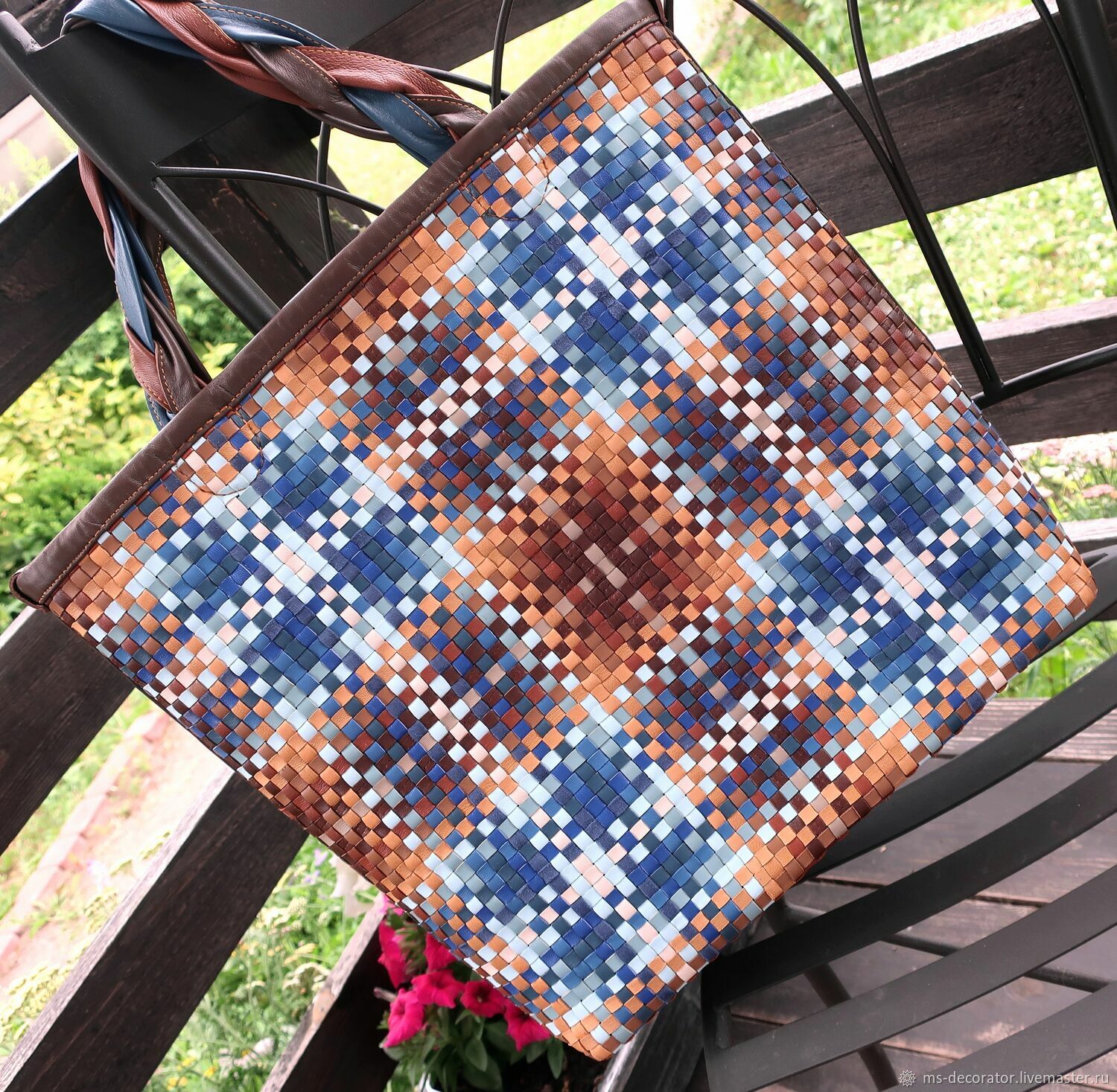 Джинсовый в Клеточку Этюд Сумка из натуральной кожи на заказ в интернет ...