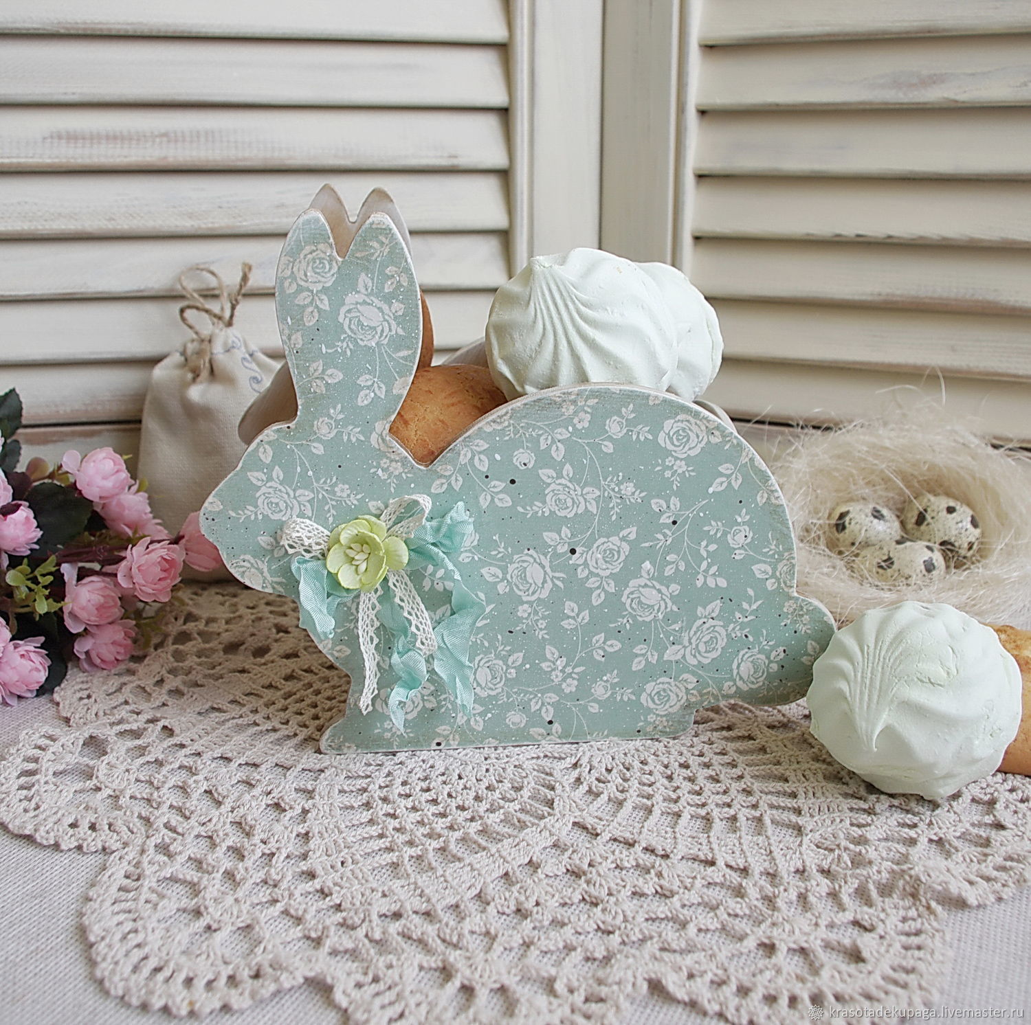 The Easter Bunny candy dish, decoupage купить на Ярмарке Мастеров Easter