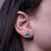 Украшения handmade. Livemaster - original item Mountains, stud earrings with enamel. Handmade.