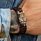Копия товара Браслет мужской кожаный с турмалином. Браслет регализ. Natural-. Интернет-магазин Ярмарка Мастеров.  Фото №2