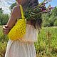 Сумка-багет в жёлтом цвете в технике макраме, Сумка через плечо, Волгоград,  Фото №1