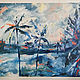 Blue palm trees Vietnam oil painting. Pictures. Viktorianka. Online shopping on My Livemaster.  Фото №2
