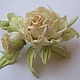 Silk flowers. Brooch pin ROSE CARENU . Indian silk Dupion. Brooches. Irina Vladi. Online shopping on My Livemaster.  Фото №2