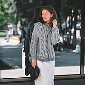Одежда handmade. Livemaster - original item Women`s sweater with cones oversize in gray color to order. Handmade.