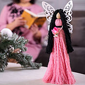 Куклы и игрушки ручной работы. Ярмарка Мастеров - ручная работа Angel macrame large wings EMO rose dress. Handmade.