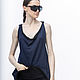  Lt_013tsin_chern Top semi-fitted, color dark blue/black, Tops, Moscow,  Фото №1