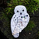 Order Brooch Owl Hedwig brooch Owl white Owl Harry Potter. Home textiles for children and toys. Livemaster. . Brooches Фото №3