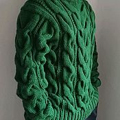 Одежда handmade. Livemaster - original item Men`s sweater with braids. Handmade.