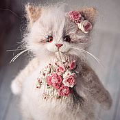 Куклы и игрушки handmade. Livemaster - original item Embroidered fur coat ROSE cat toy cat. Handmade.