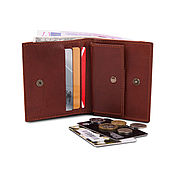 Сумки и аксессуары handmade. Livemaster - original item Wallet genuine leather Compact (brown). Handmade.