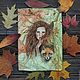 Девушка-Осень. Пастель на бумаге ручного литья. Картины. OLizza. Интернет-магазин Ярмарка Мастеров.  Фото №2