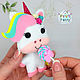 Felt unicorn, a toy for a child. Gifts for newborns. chehovchanki. My Livemaster. Фото №5