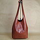 Women's leather bag without lining cognac color. Sacks. Bags and accessories. Alexandra (SSbagS). My Livemaster. Фото №4