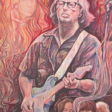 Картины и панно ручной работы. Ярмарка Мастеров - ручная работа "Memories of the Heat of Passion " portrait of Eric Clapton. Handmade.