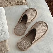 Обувь ручной работы handmade. Livemaster - original item Eco-slippers made of hemp with an open nose. Handmade.