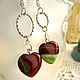 Asymmetric heart earrings made of two-tone agate with druze. Earrings. AfricaForever. My Livemaster. Фото №5