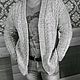  Кардиган вязаный мужской серый меланж ширина 65 см. Кофты мужские. Sweater Star Вязание на заказ. Интернет-магазин Ярмарка Мастеров.  Фото №2