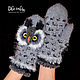 Order Mittens Owl gray. 2sovy. Livemaster. . Mittens Фото №3