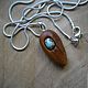 Wooden pendant with turquoise, red wood. Pendants. Woollywood_woodcarving. My Livemaster. Фото №4