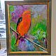 Oil painting on canvas 40 cm painting in the nursery orange bird, Pictures, St. Petersburg,  Фото №1