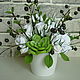 Bouquet Black and white. Flowers from polymer clay. Composition. Olga-art-flower. My Livemaster. Фото №6
