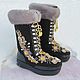 Felted boots embroidered with rhinestones. Boots. wool gifts. My Livemaster. Фото №4