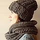 Knitted alpaca set 'Ain': hat, mittens, snood. Mittens. marishino. Online shopping on My Livemaster.  Фото №2